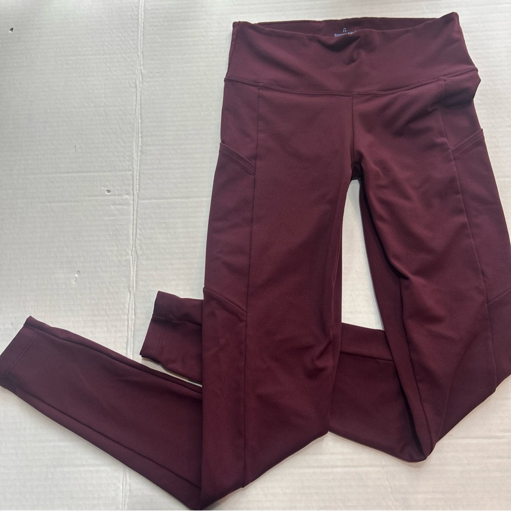 Tommy John‎ Go Anywhere Collection Size Small Burgundy High Rise Pocket Leggings